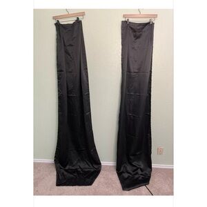 Mainstays Black Curtain‎ Panels  Set of 2 30” X 84” Each Shiny Look Rod Pocket